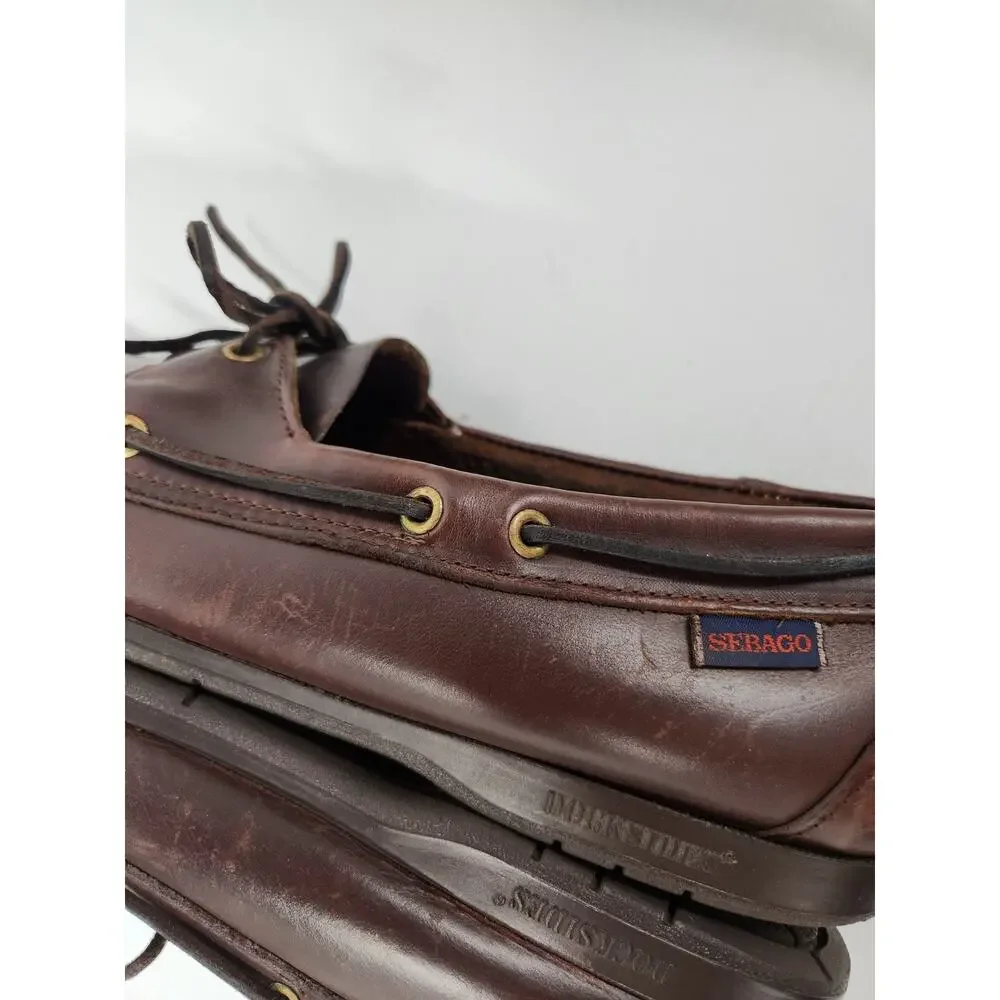 Sebago Docksides Endeavor Men's Moccasins Shoes, Sz 14W, Rich Brown Made In USA